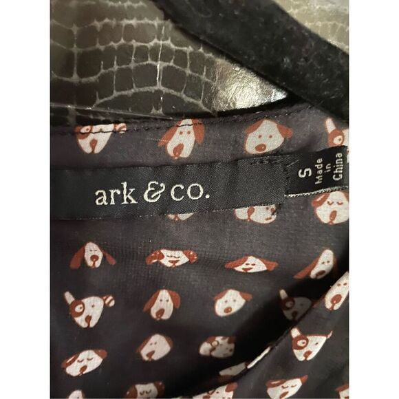 Ark & co women’s black dog, print, pleated skirt, mini dress, size small - Picture 7 of 8